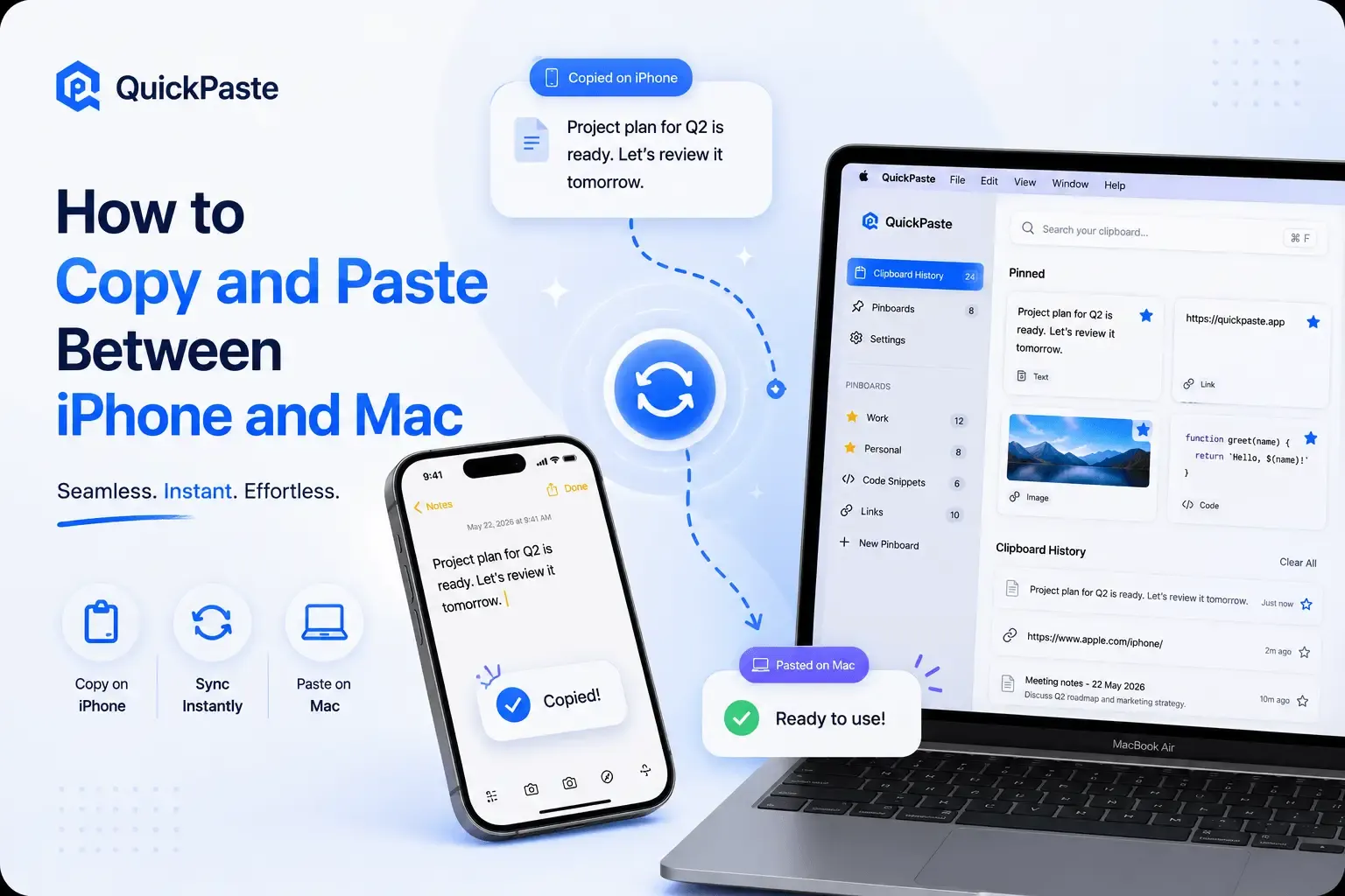 How to Copy and Paste Between iPhone and Mac | QuickPaste