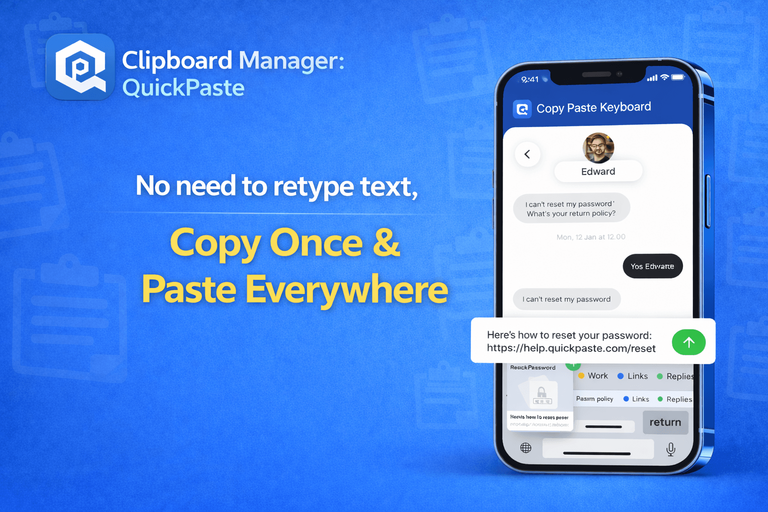 clipboard manager, auto copy paste, paste keyboard
