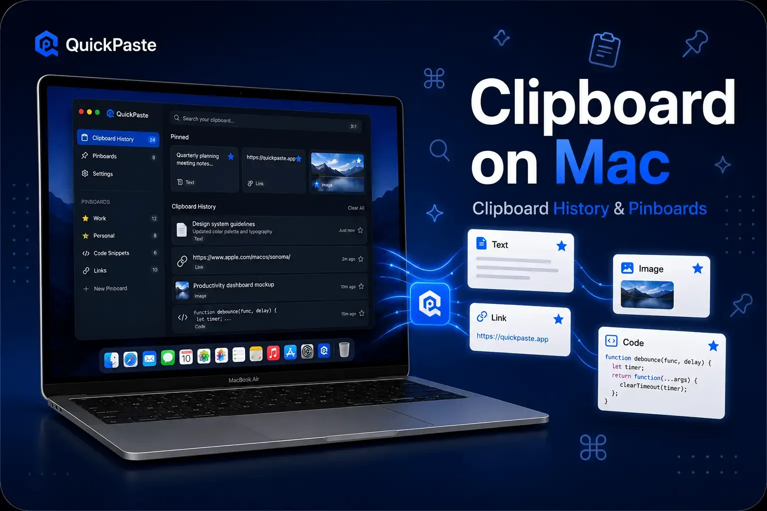 Clipboard on Mac: Clipboard History & Pinboards | QuickPaste