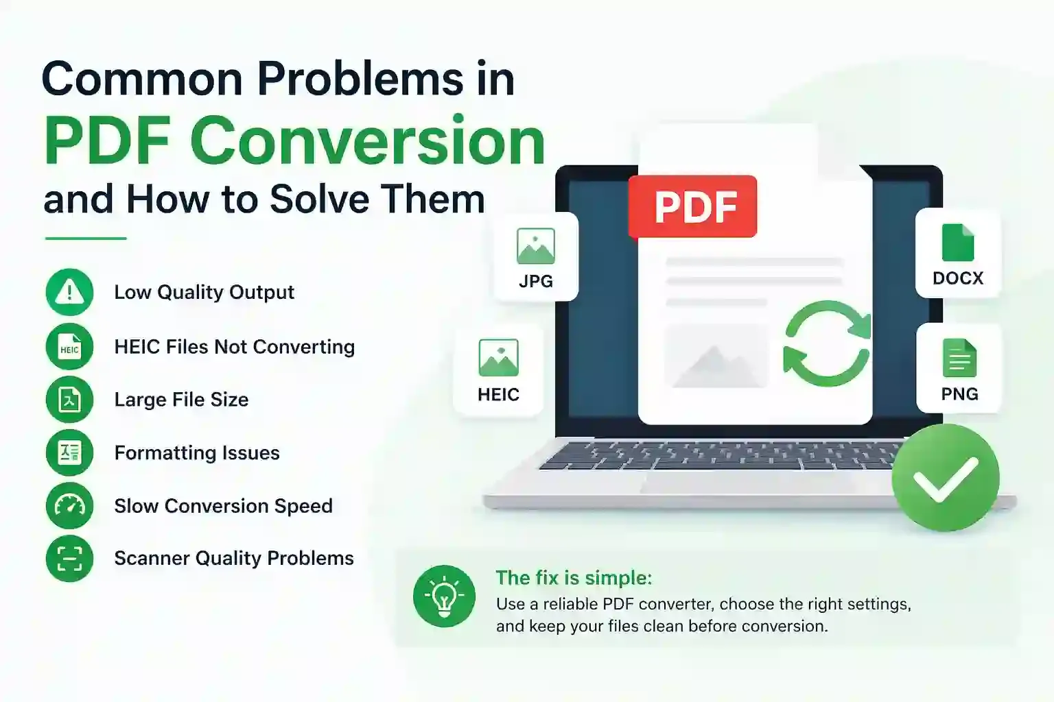 Common problems in pdf conversion
