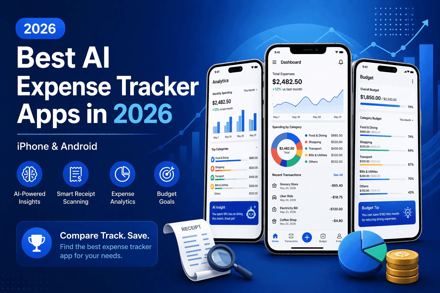 Best AI Expense Tracker Apps in 2026 (iPhone & Android)