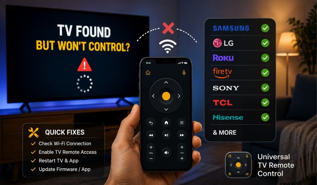 TV not Found in Remote Mobile App