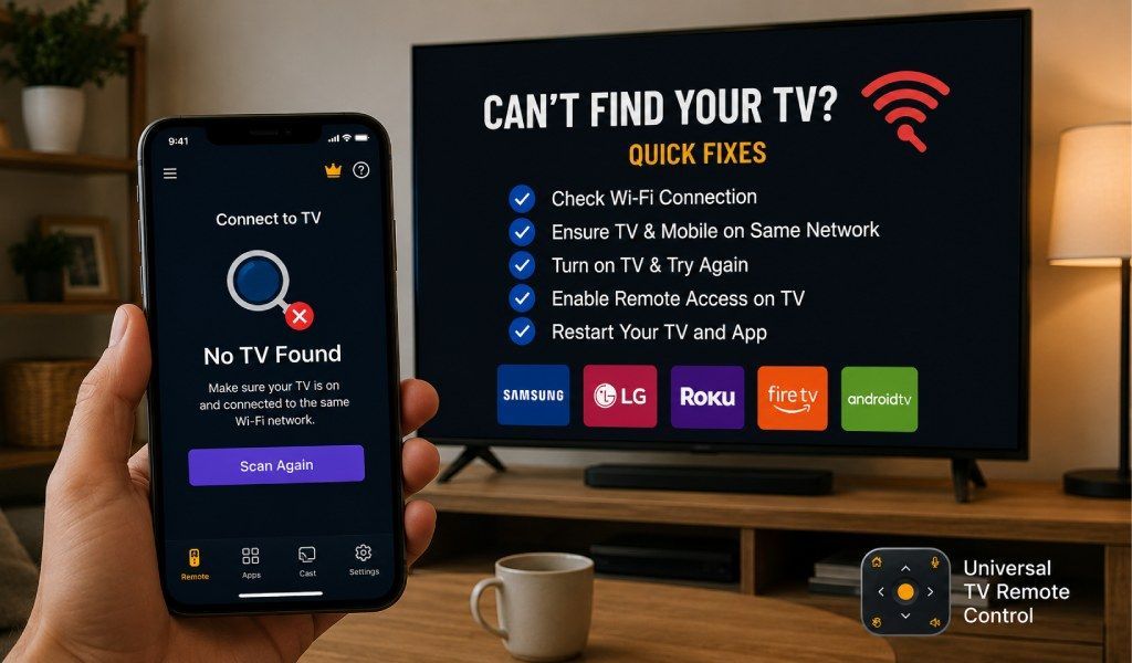 TV Remote Mobile App not Finding TV