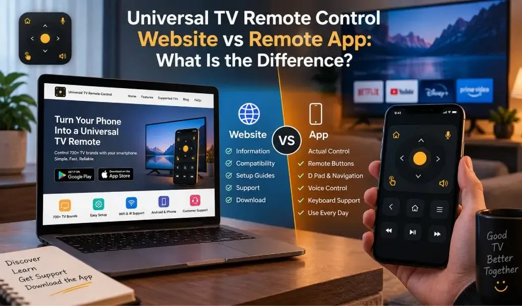 TV Remote Website vs App