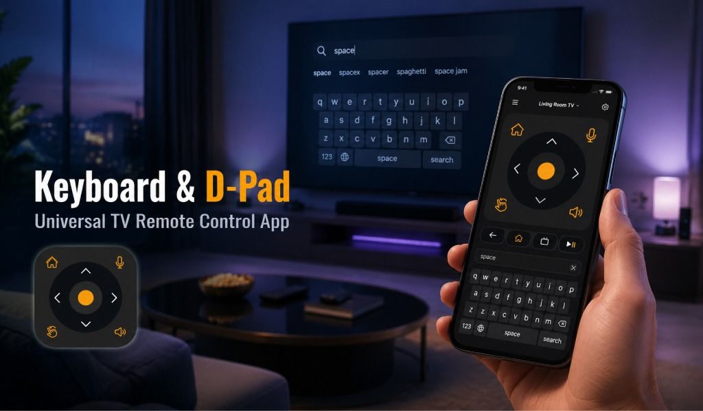 Keyboard & D-Pad in Universal TV Remote Control
