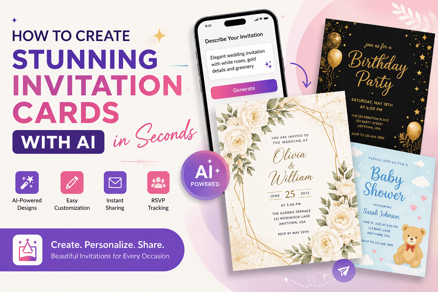 How to Create Stunning Invitation Cards with AI in Seconds