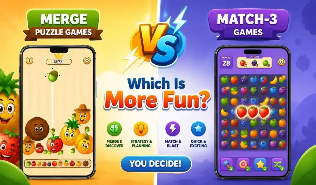 merge puzzle game vs match 3 games
