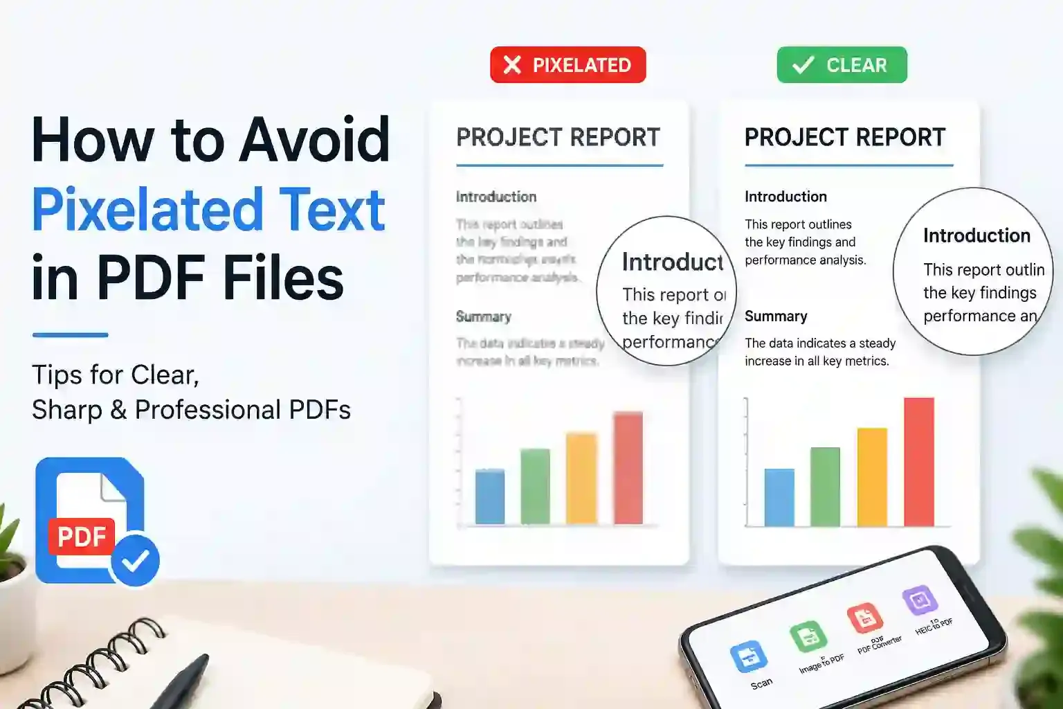 pixelated text in pdf converter