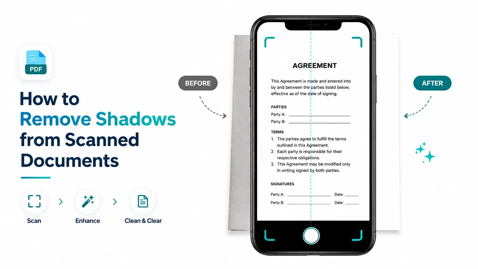 remove shadows from pdf